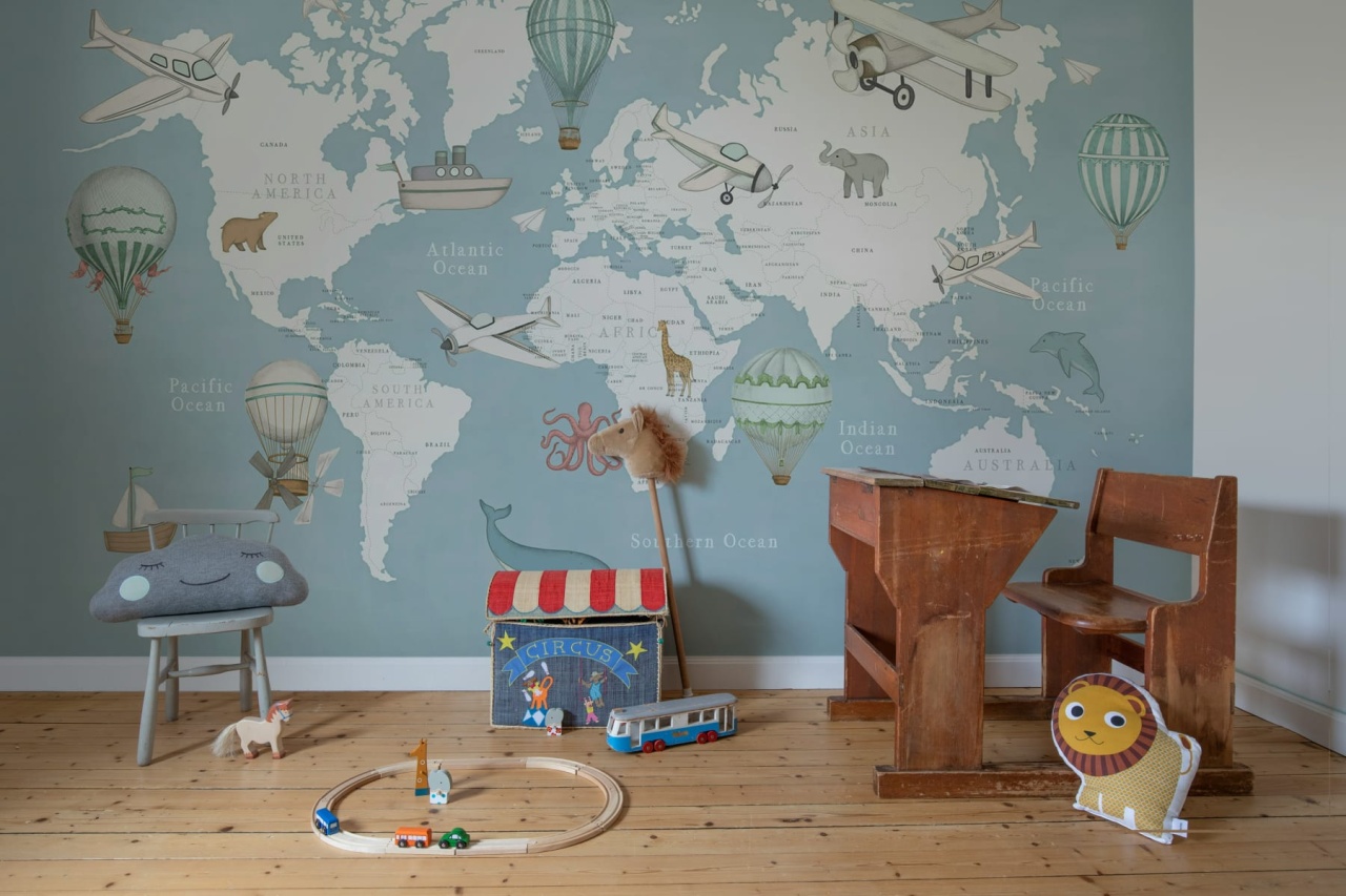 Fototapet, Playful World, Light Blue, Rebel Walls