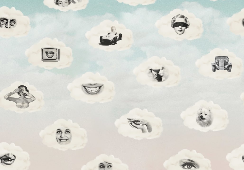 Fototapet, Retro Clouds, Blue, Rebel Walls - 2