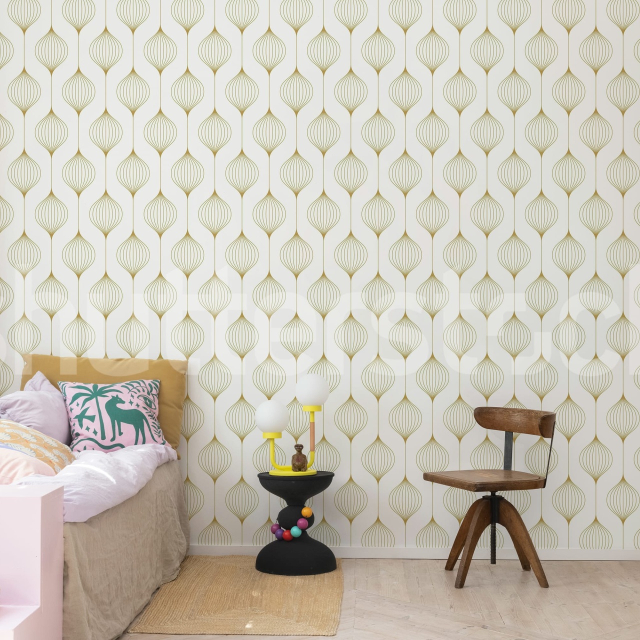 Fototapet, Retro Flow, Mustard, Rebel Walls - 3