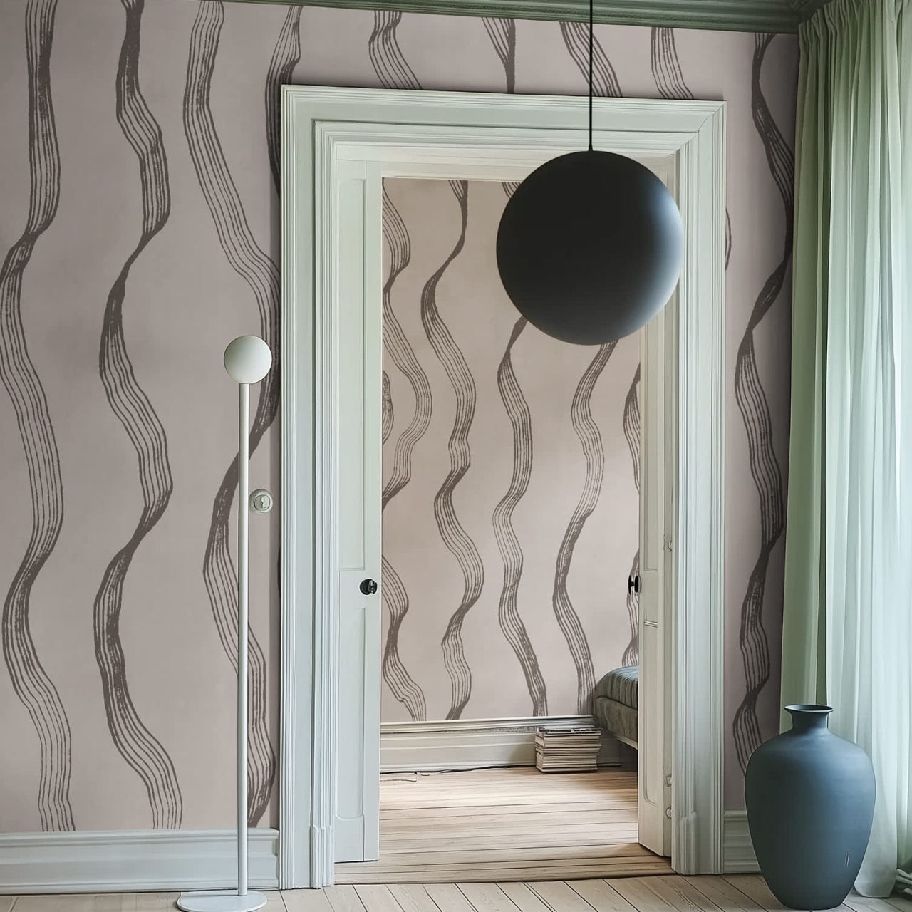 Fototapet, Ribbon Stripe, Gray, Rebel Walls - 3