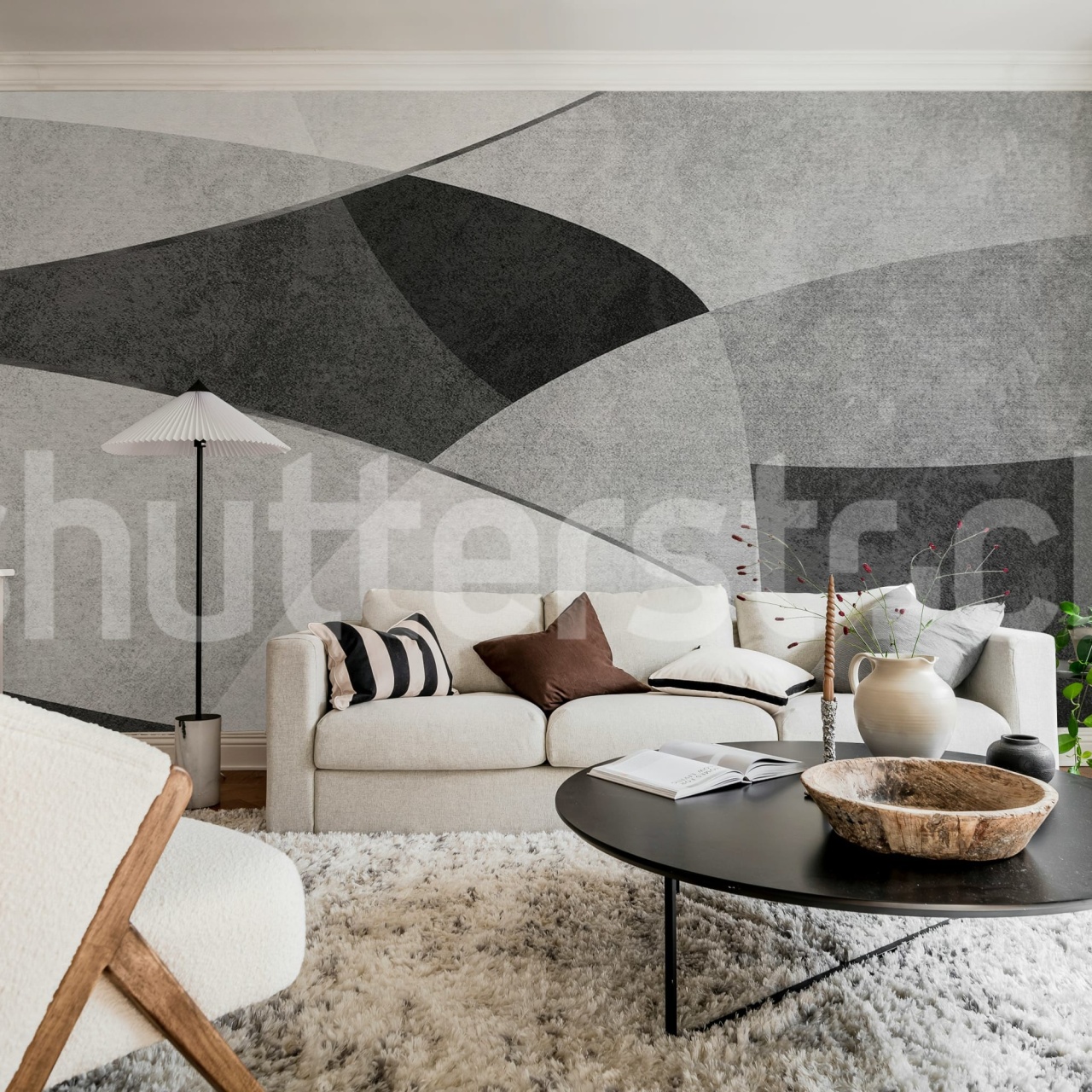 Fototapet, Shapes and Forms, Gray, Rebel Walls