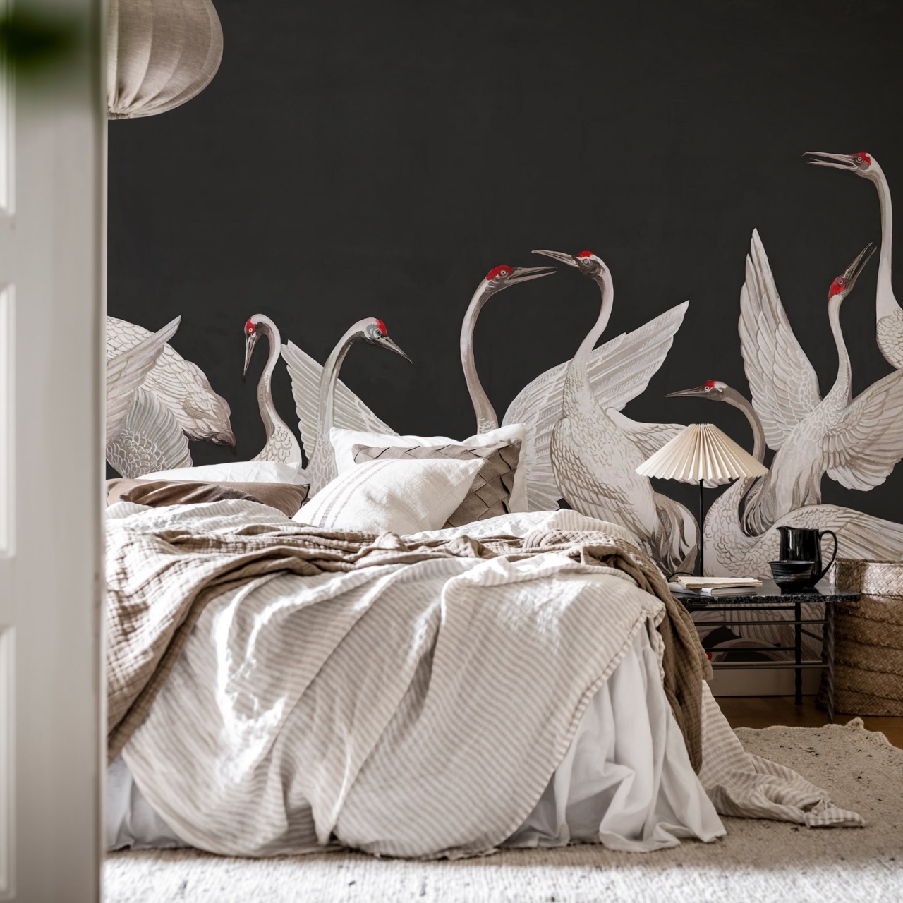Fototapet, Soaring Cranes, Black, Rebel Walls - 3