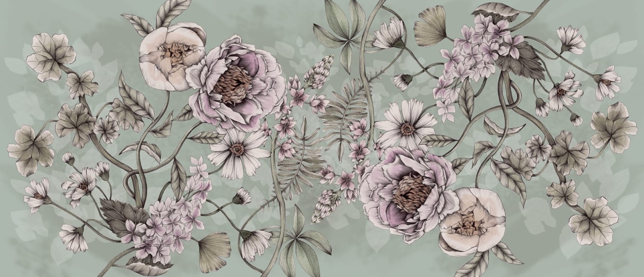 Fototapet, Spring Flower, Green, Rebel Walls - 2