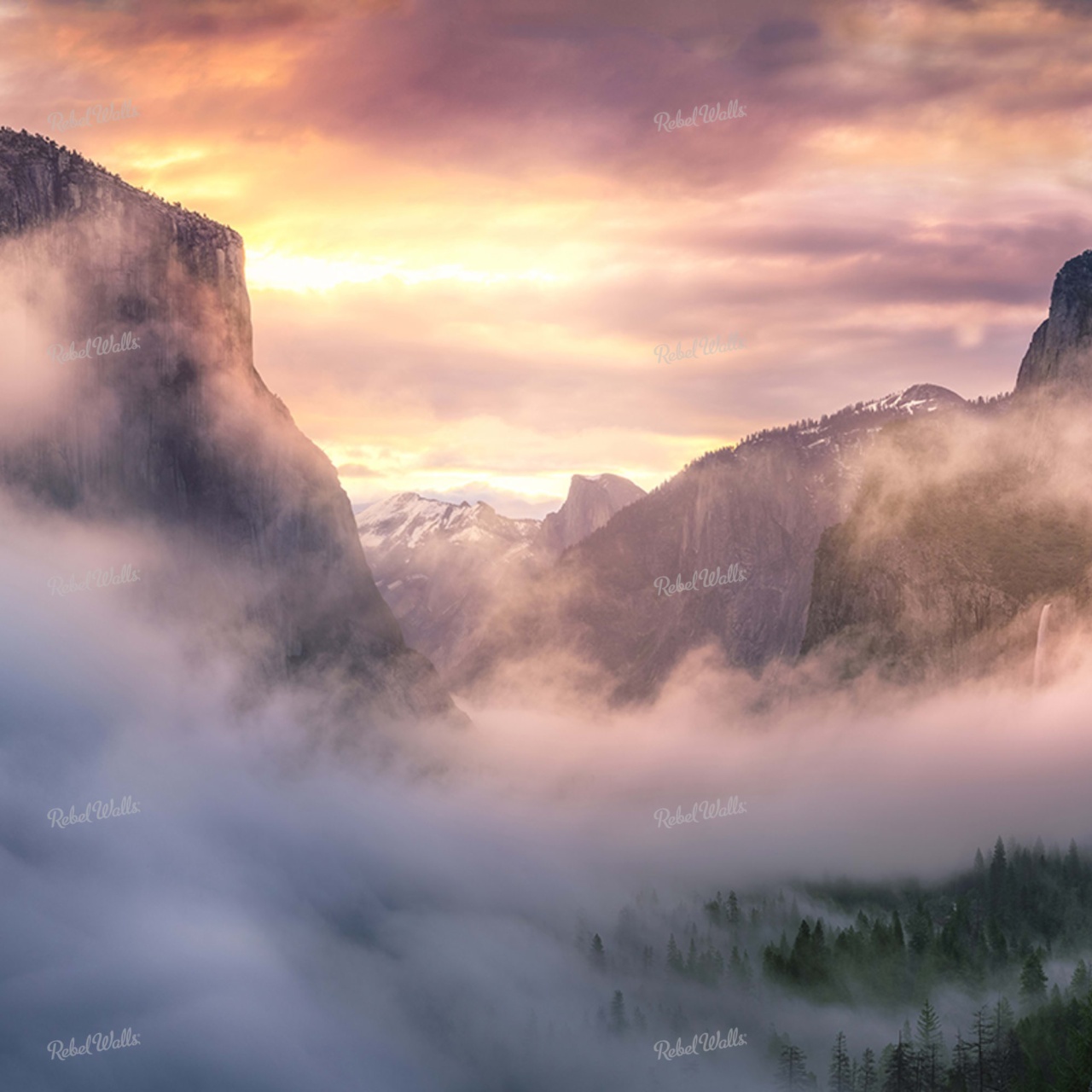 Fototapet, Sunset Mountains, Rebel Walls - 2