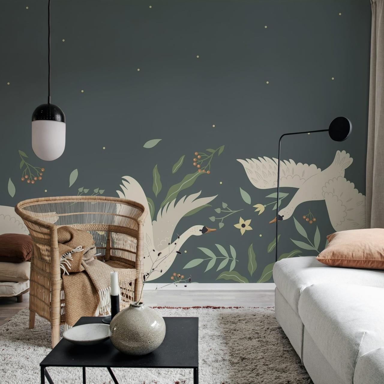 Fototapet, Swan Bloom, Spring, Rebel Walls - 3