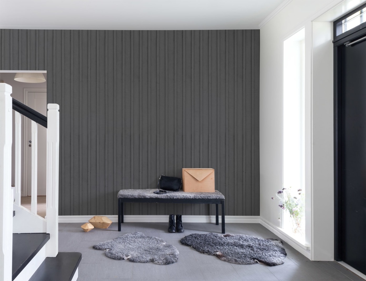 Fototapet, Swedish Cottage, Grey, Rebel Walls