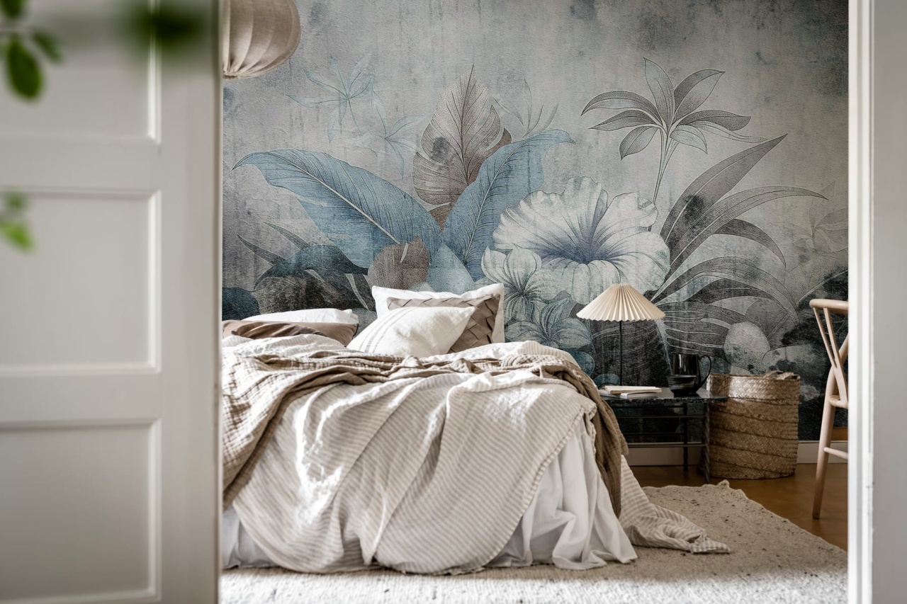 Fototapet, Vintage Garland, Blue, Rebel Walls