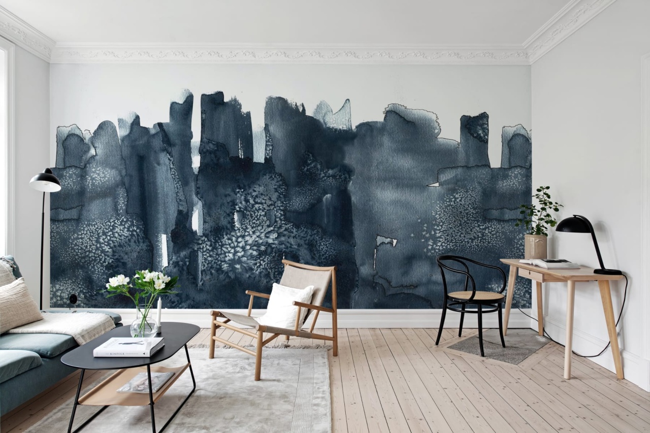 Fototapet, Watercolor City, Blue, Rebel Walls
