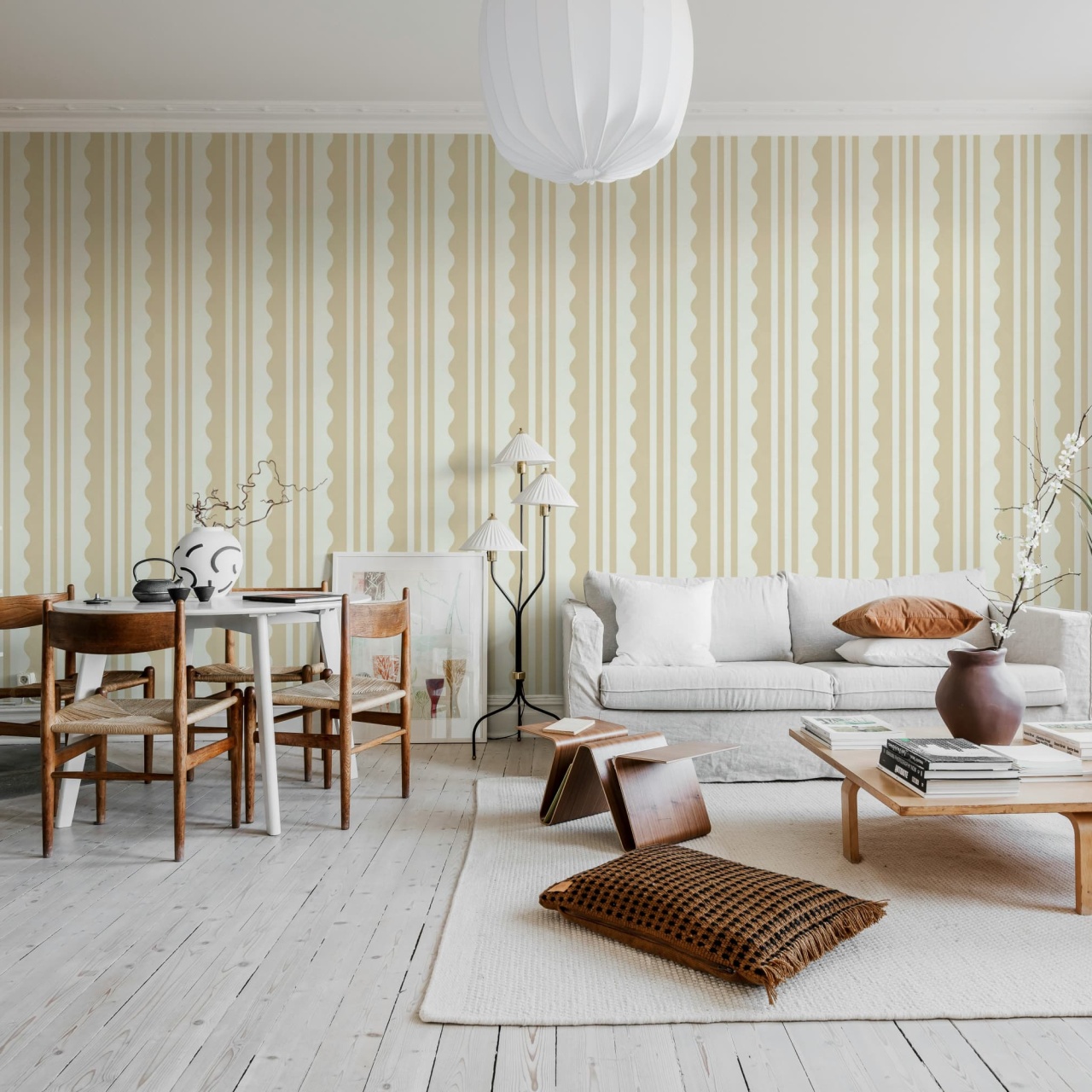 Fototapet, Wavy Stripe, Beige, Rebel Walls - 3
