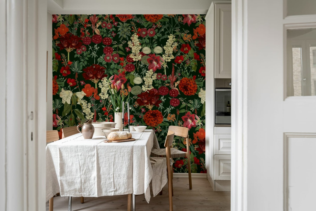 Fototapet, Wintergarden, Red, Rebel Walls