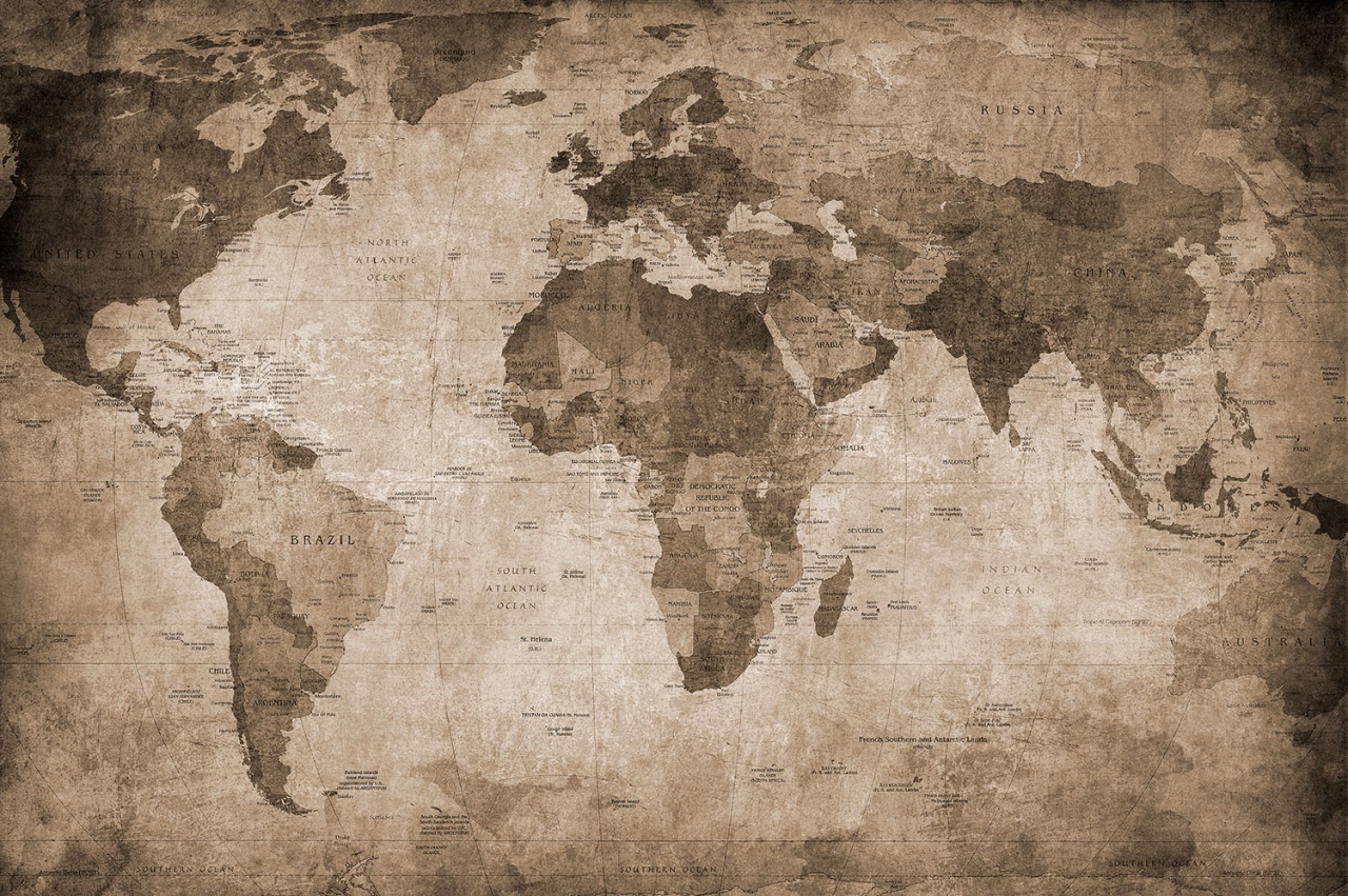 Fototapet, World Map, Brown, Rebel Walls - 2