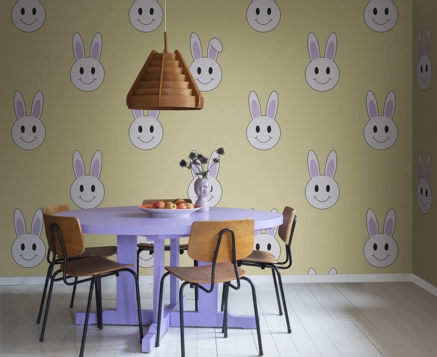 Fototapet, Year of the Rabbit Smiley, Saffron, Rebel Walls