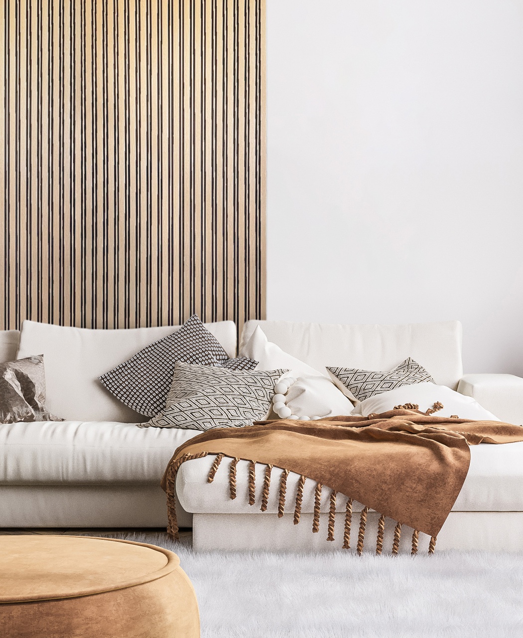 Panou riflaj decorativ 3D Milo, Oak Sonoma, 11.6x1.2x270 cm