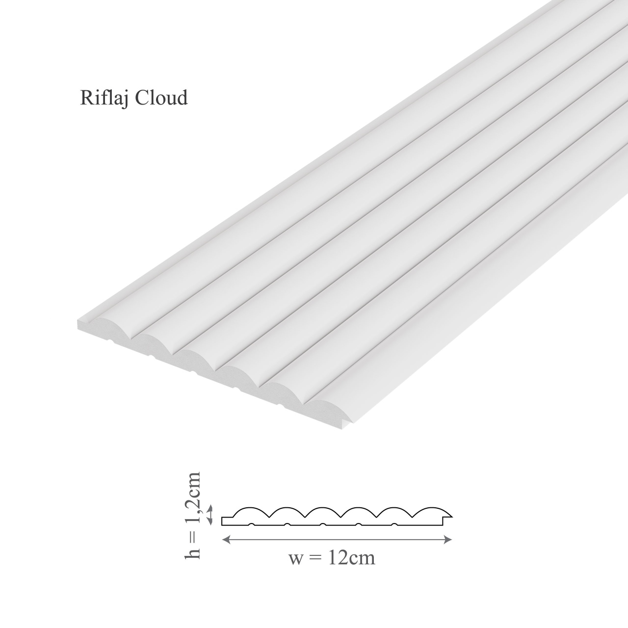 Panou riflaj decorativ 3D, model Cloud - 12x1.2x270 cm