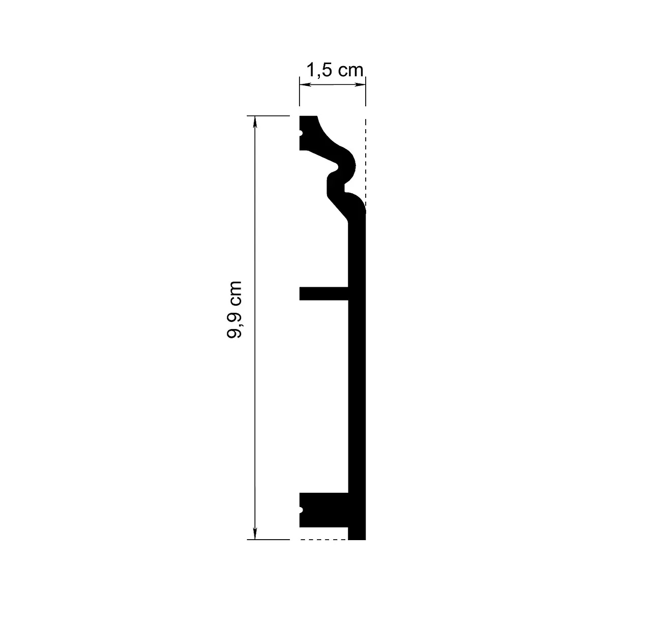 Plinta decorativa din polimer rigid S34 - 9.9x1.5x200 cm - 2 | YEO