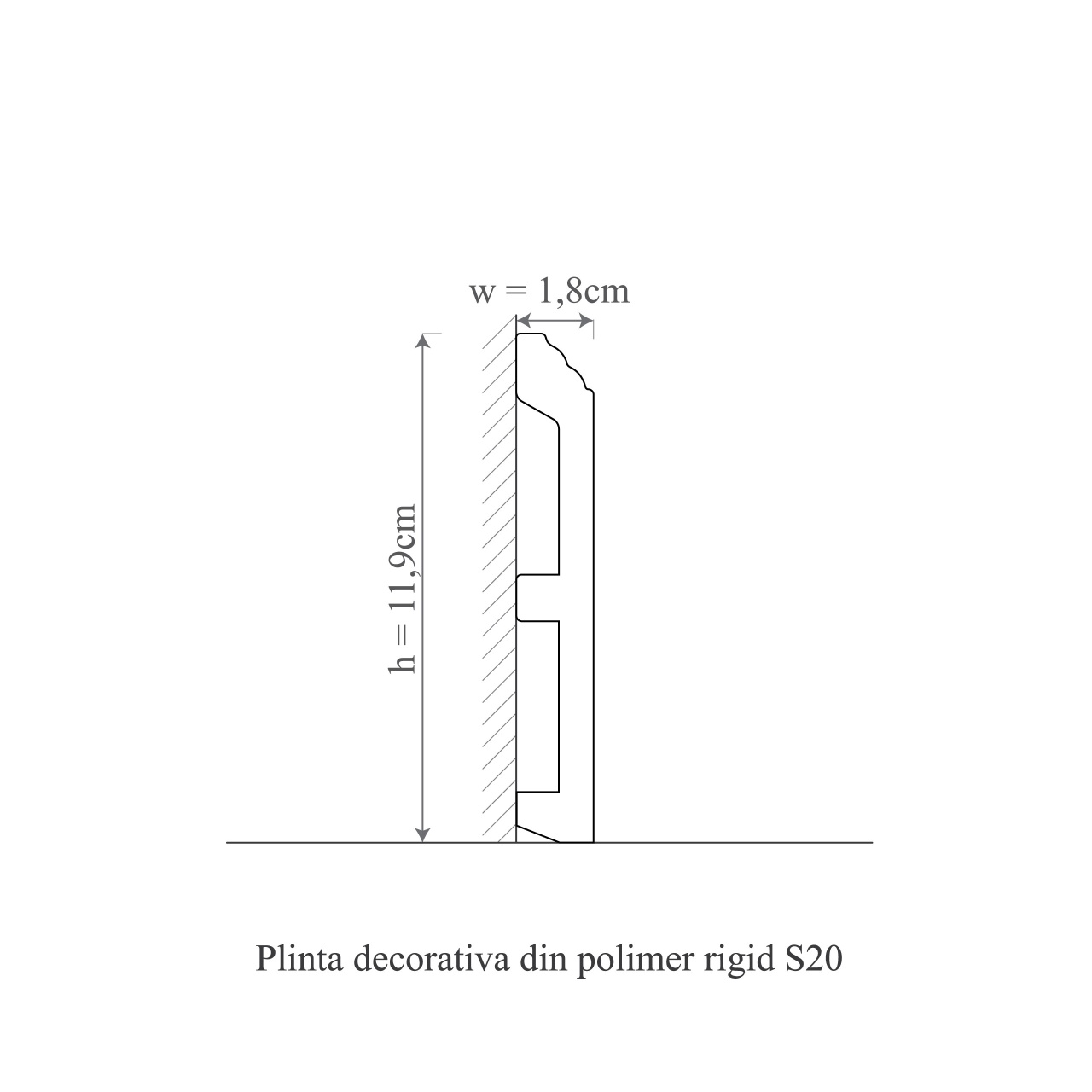 Plinta decorativa S20 - 11.9x1.8x200 cm - 1 | YEO
