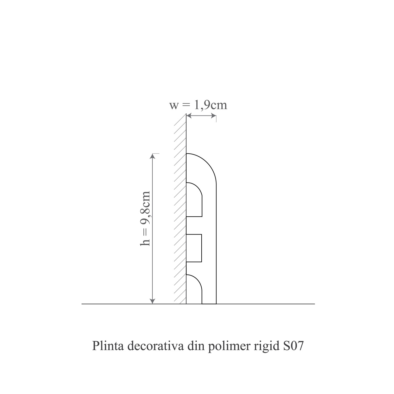 Plinta decorativa S7 - 9.8x1.9x200 cm - 1 | YEO