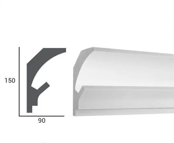 Profil pentru banda LED din polistiren extrudat acoperit cu rasina minerala KD202 - 15x9x115 cm - 2 | YEO