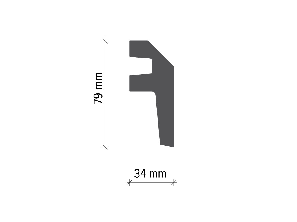 Profil pentru banda LED din poliuretan KF718 - 7.9x3.4x200 cm - 1 | YEO