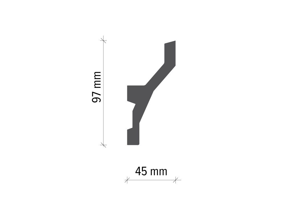 Profil pentru banda LED din poliuretan KF719 - 9.7x4.5x200 cm - 1 | YEO