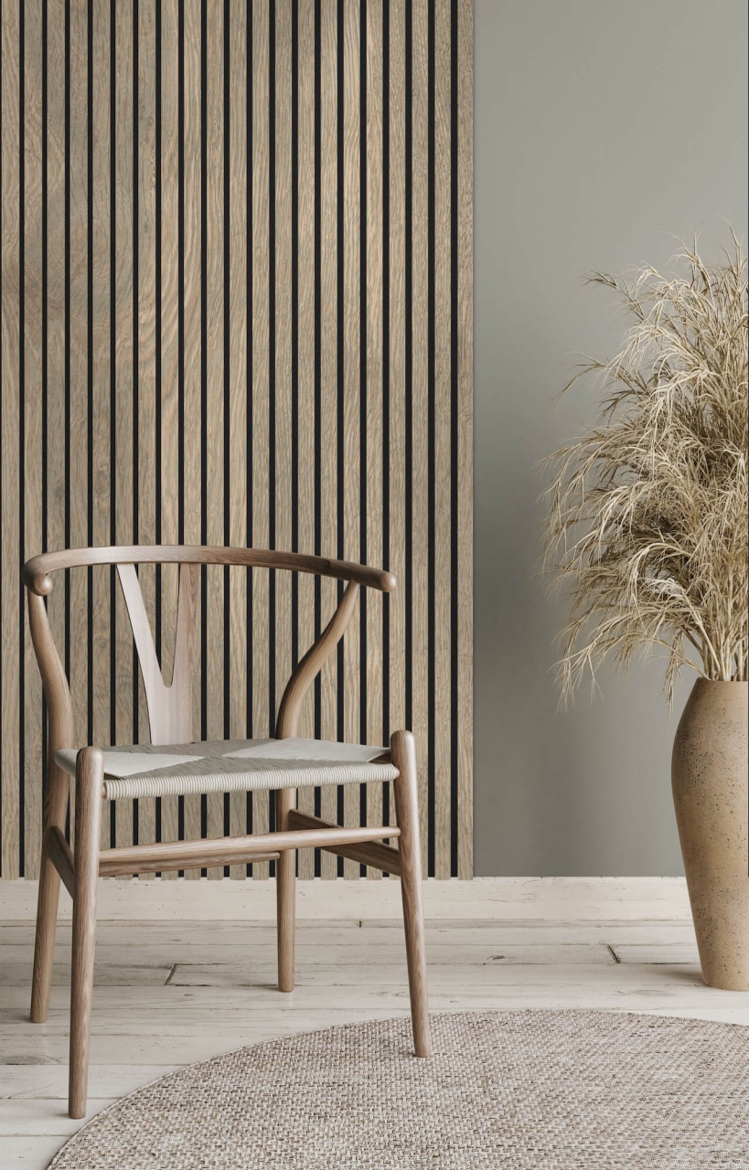 Riflaj decorativ MDF, Sonoma Oak, fonoabsorbant, 28x2.1x270 cm