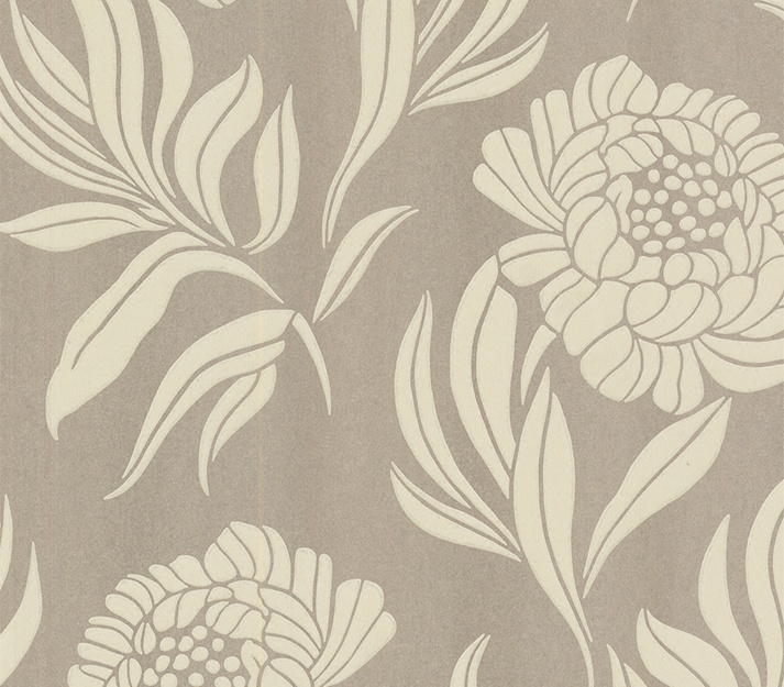 Tapet, Chatsworth, Taupe Metallic Luxury Floral, 1838 Wallcoverings, 5.3mp / rola