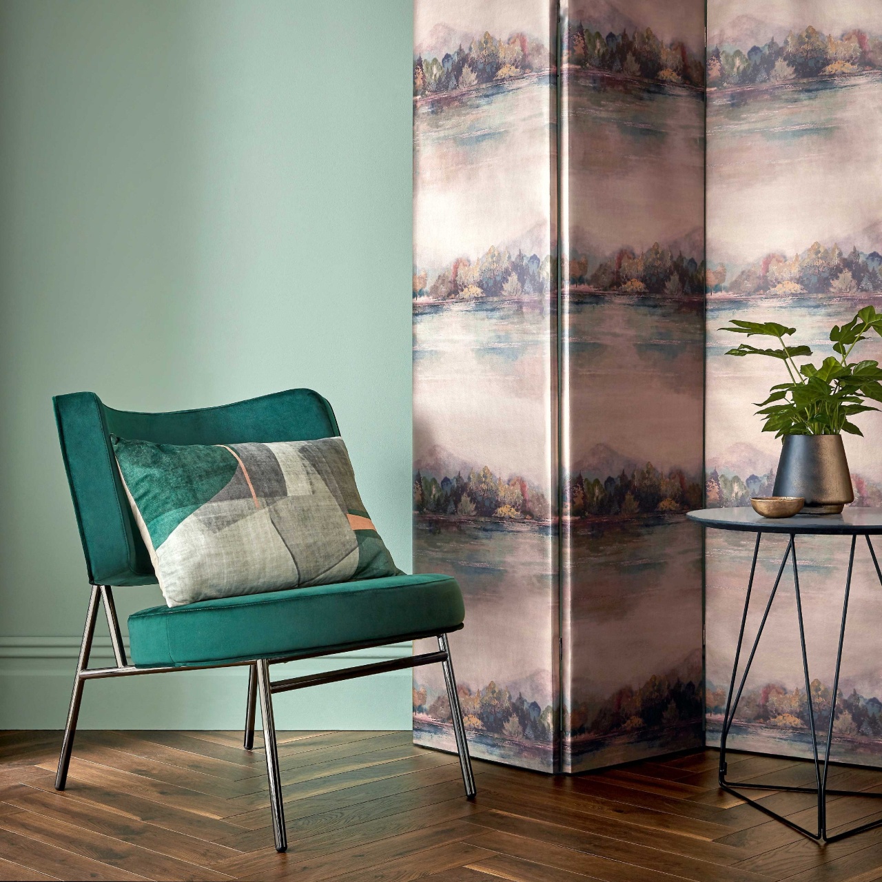 Tapet, Lakeside, Sunset Pink Luxury Landscape, 1838 Wallcoverings, 5.3mp / rola