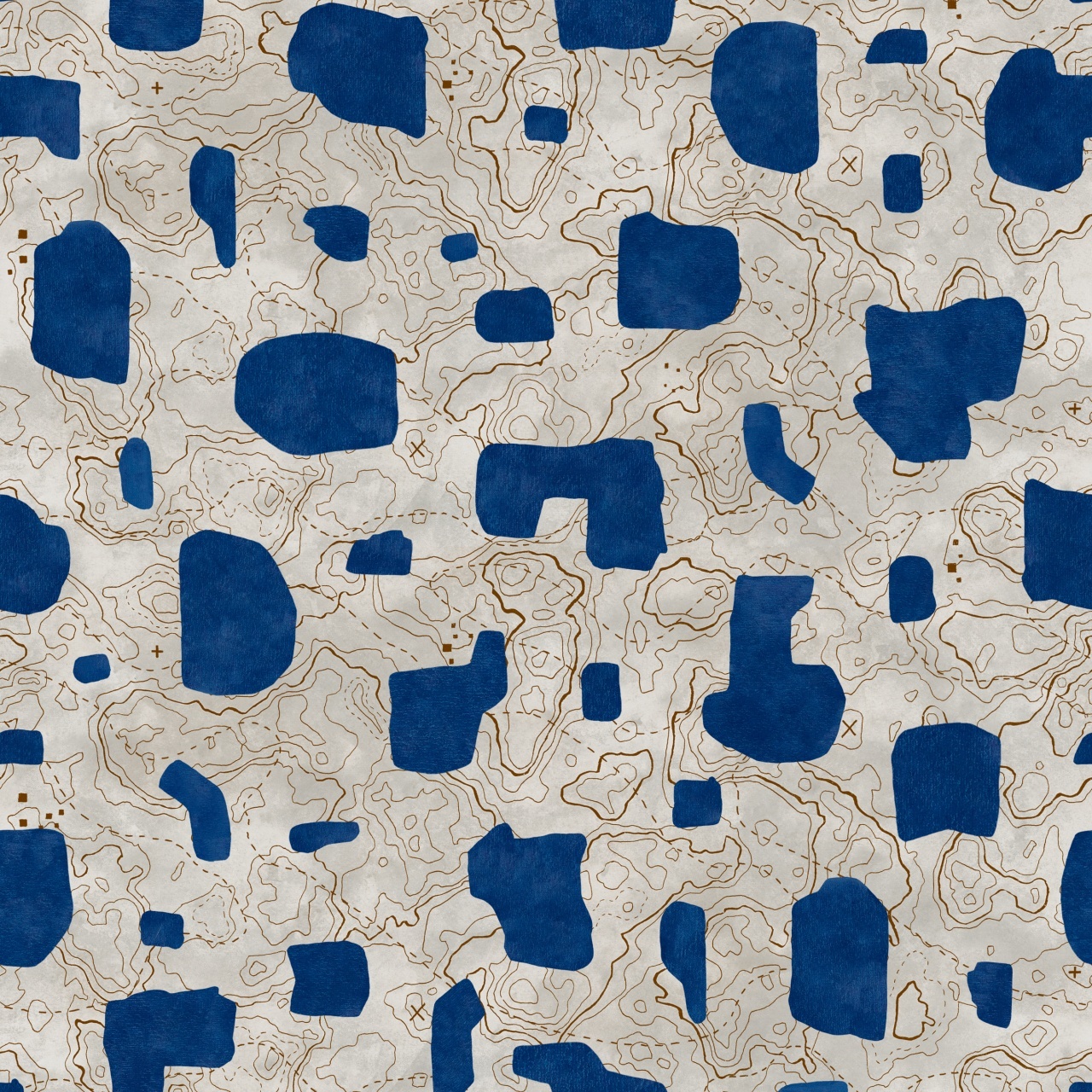 Tapet lavabil Map Xylography, Blue, TresTintas 5mp / rola - 2