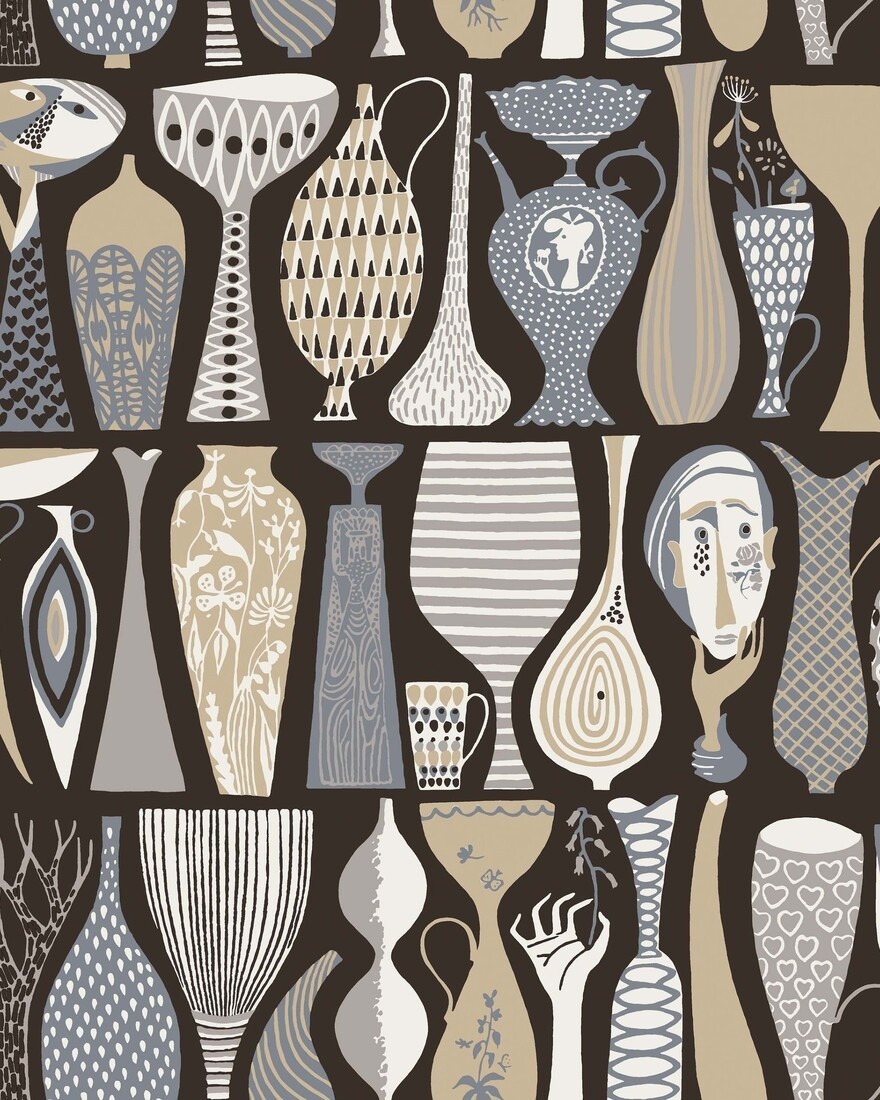 Tapet lavabil, Stig Lindberg Pottery 1758, 5.3mp / rola - 2