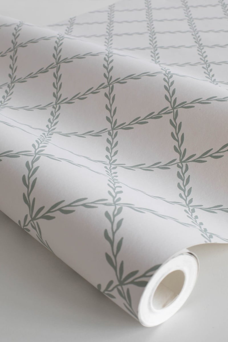 Tapet lavabil Trellis Forest Green, Sandberg, 5.3mp / rola - 3 | YEO