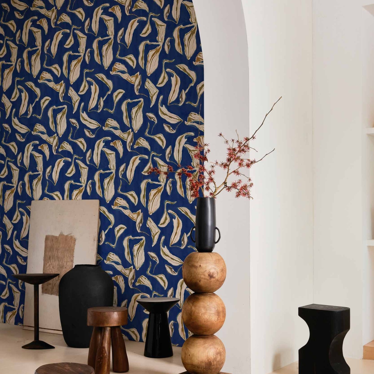 Tapet Moroccan Branches, Blue, Coordonne 5mp / rola