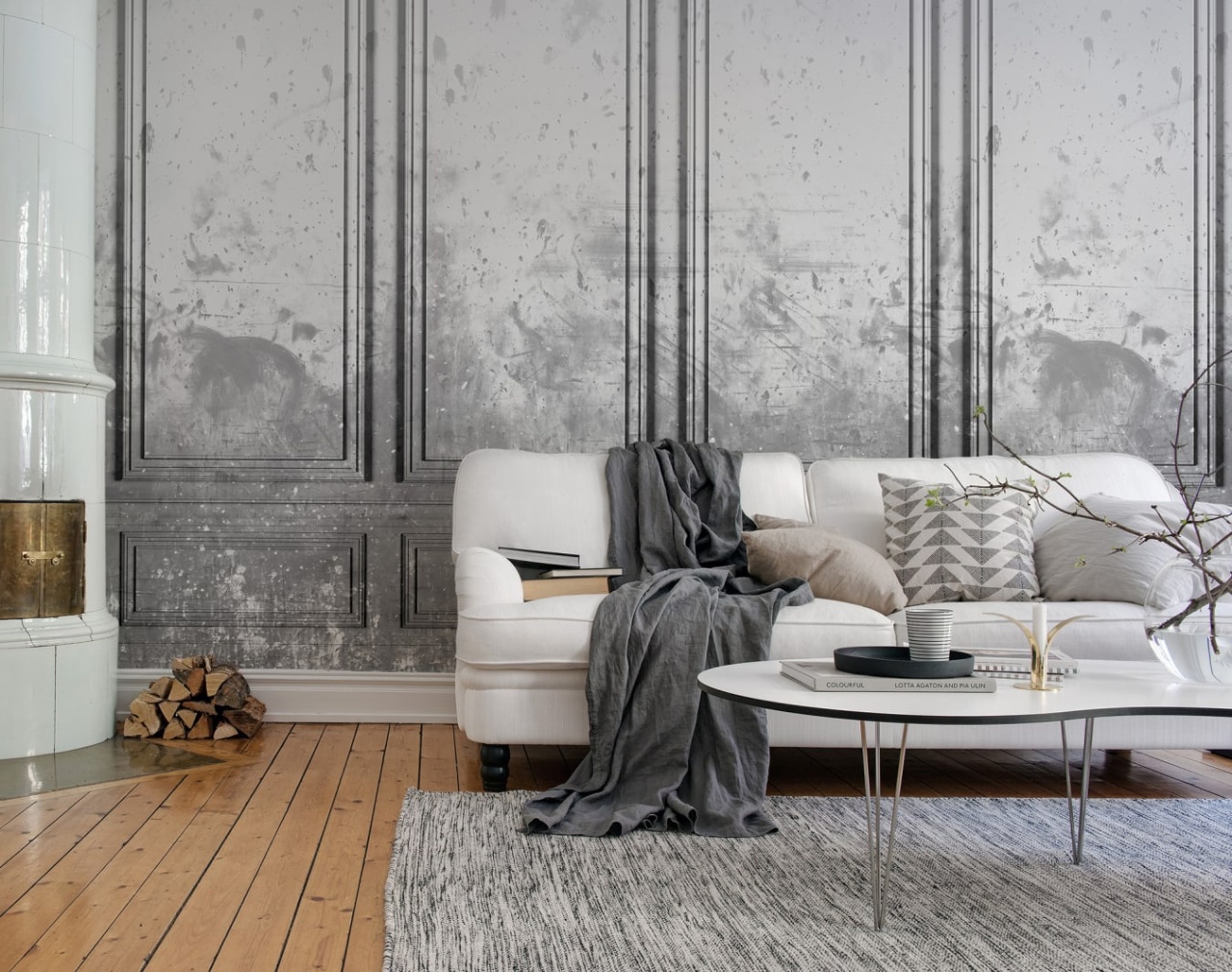 Tapet Patinated Panels, Smoke, Rebel Walls - 2 | YEO