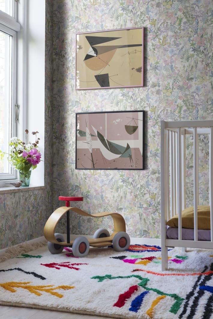 Tapet Poppy Meadow, Pastel, Rebel Walls