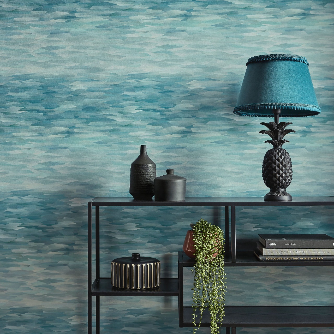 Tapet, Prism, Mineral Green Luxury Geometric, 1838 Wallcoverings, 5.3mp / rola