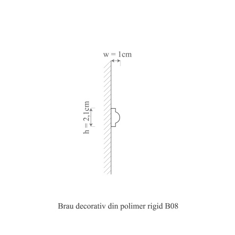 Brau polimer rigid, Manavi, B8 - 2.1x1x200 cm - Img 2