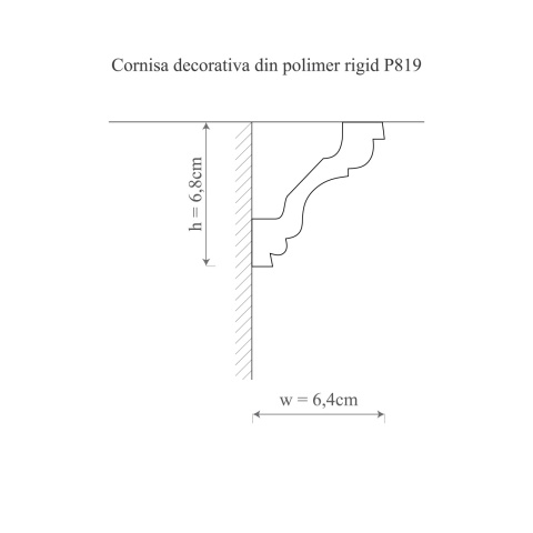 Cornisa poliuretan, Manavi, P819 - 6.8x6.4x200 cm - Img 2
