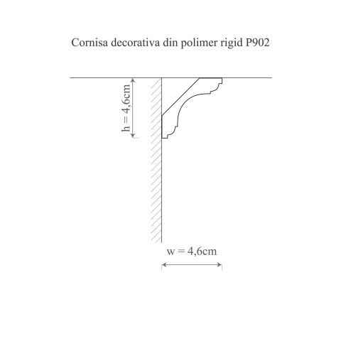 Cornisa poliuretan, Manavi, P902 - 4.6x4.6x200 cm - Img 2