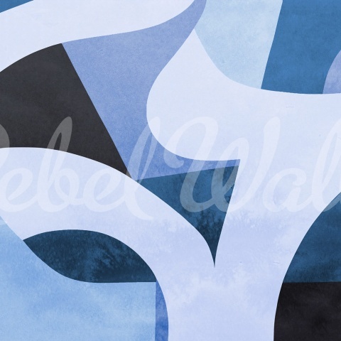 Fototapet, Abstract Curves, Blue, Rebel Walls - Img 2