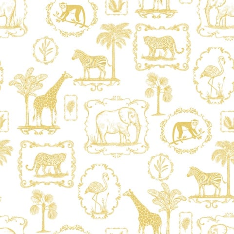 Fototapet, Animal Party, Yellow, Rebel Walls - Img 5