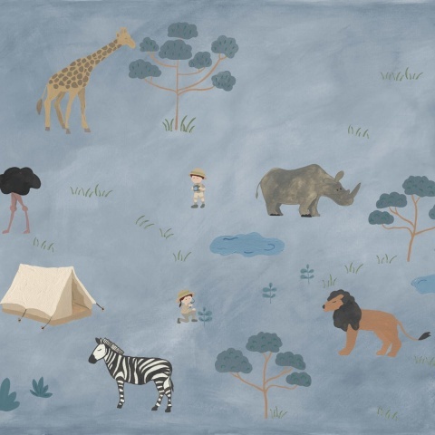 Fototapet, Animal Safari, Blue, Rebel Walls - Img 2