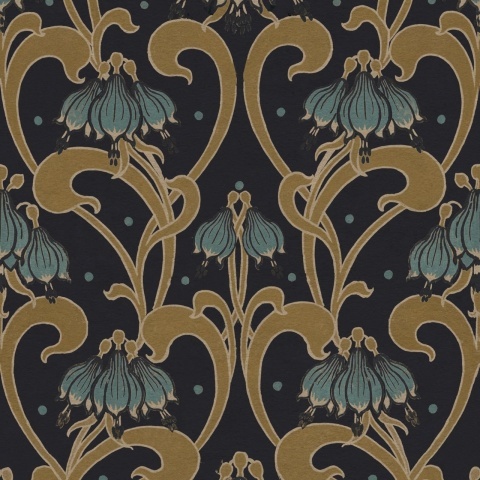 Fototapet, Art Nouveau Flower, Brown, Rebel Walls - Img 2