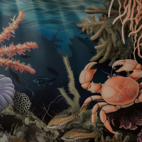 Fototapet Artistic Profond Crabe Rêve PC120