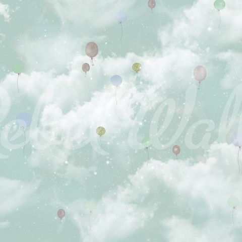Fototapet, Balloon Clouds, Sky Blue, Rebel Walls - Img 2