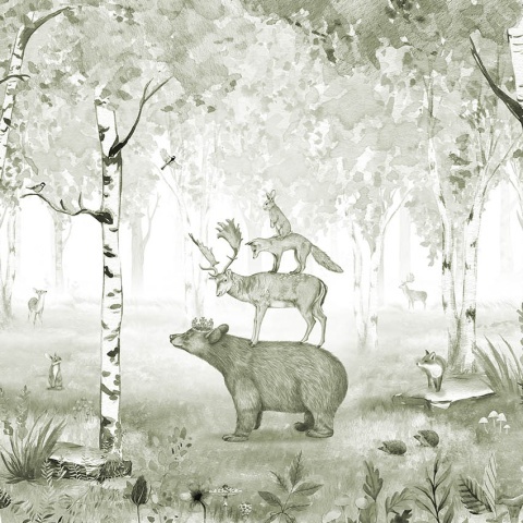 Fototapet Bear King - Green, Kikki Belle - Img 2