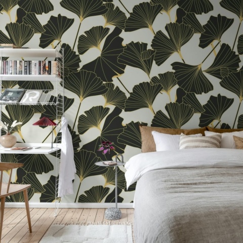Fototapet, Big Ginko, Black & White, Rebel Walls