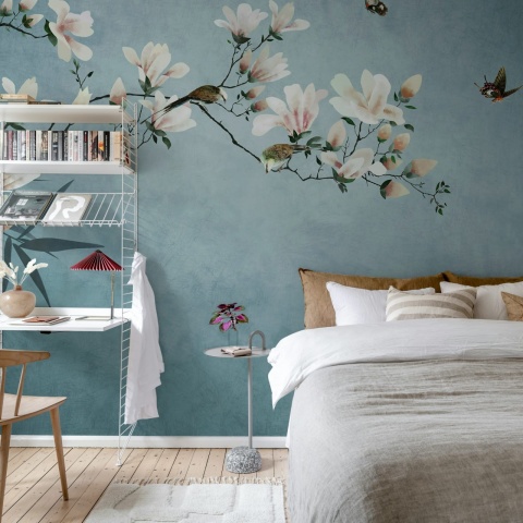 Fototapet, Bird Branch, Blue, Rebel Walls - Img 3