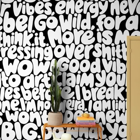 Fototapet, Blah Blah Blah, White, Rebel Walls - Img 3