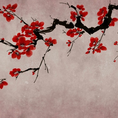Fototapet, Blush of Spring, Red, Rebel Walls - Img 2