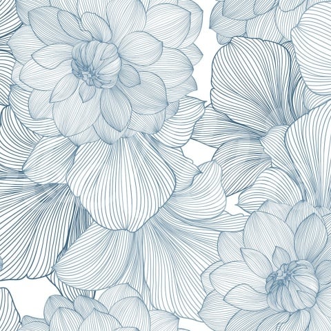 Fototapet, Bold Dahlia, Blue, Rebel Walls - Img 2