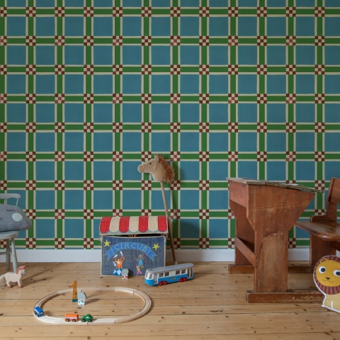 Fototapet, Bold Grid, Green, Rebel Walls